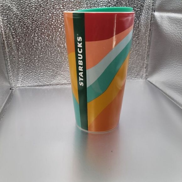 NWT! Starbucks Pride Rainbow Multi-Color Ceramic 12 Oz Travel Tumbler - Picture 2 of 4